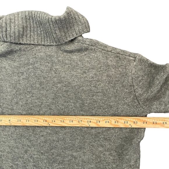 Rachel Zoe Cowl Neck Grey Wool Blend Turtleneck High-Low Sweater Women's M - Picture 8 of 11